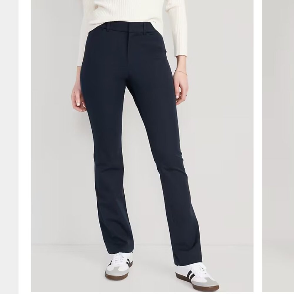 NWT Old Navy High-Waisted Pixie Flare Pants, Size 4, navy blue